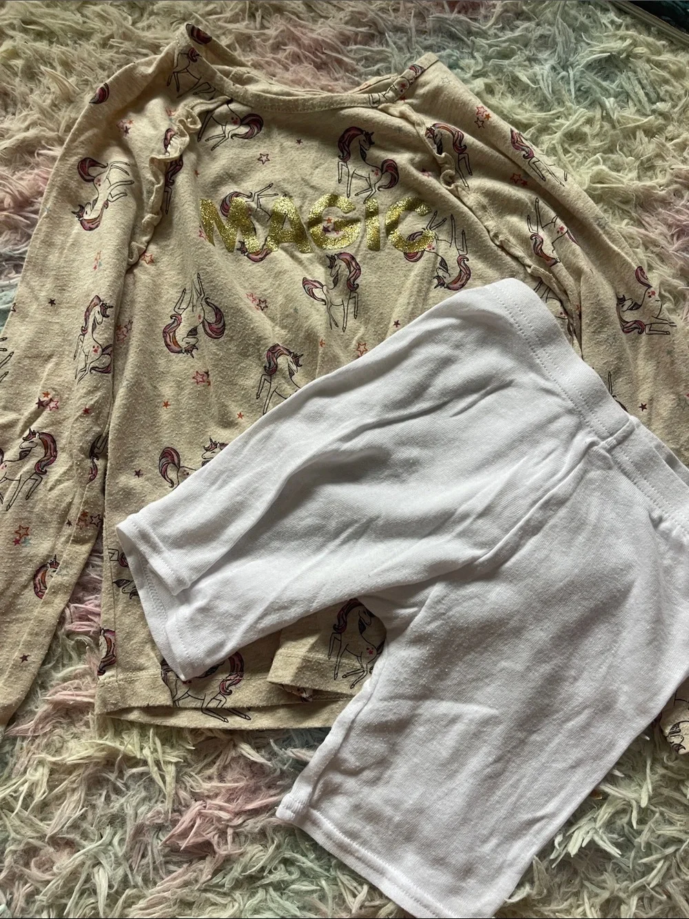 Garanimals Girls Unicorn Pajama Tops - Pink & Cream